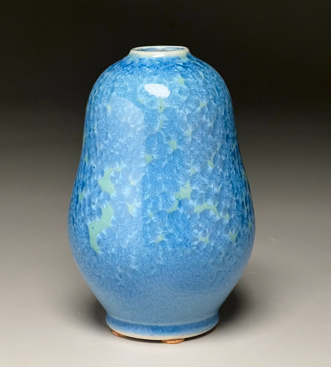 Gourd Vase in Turquoise Crystalline, 6