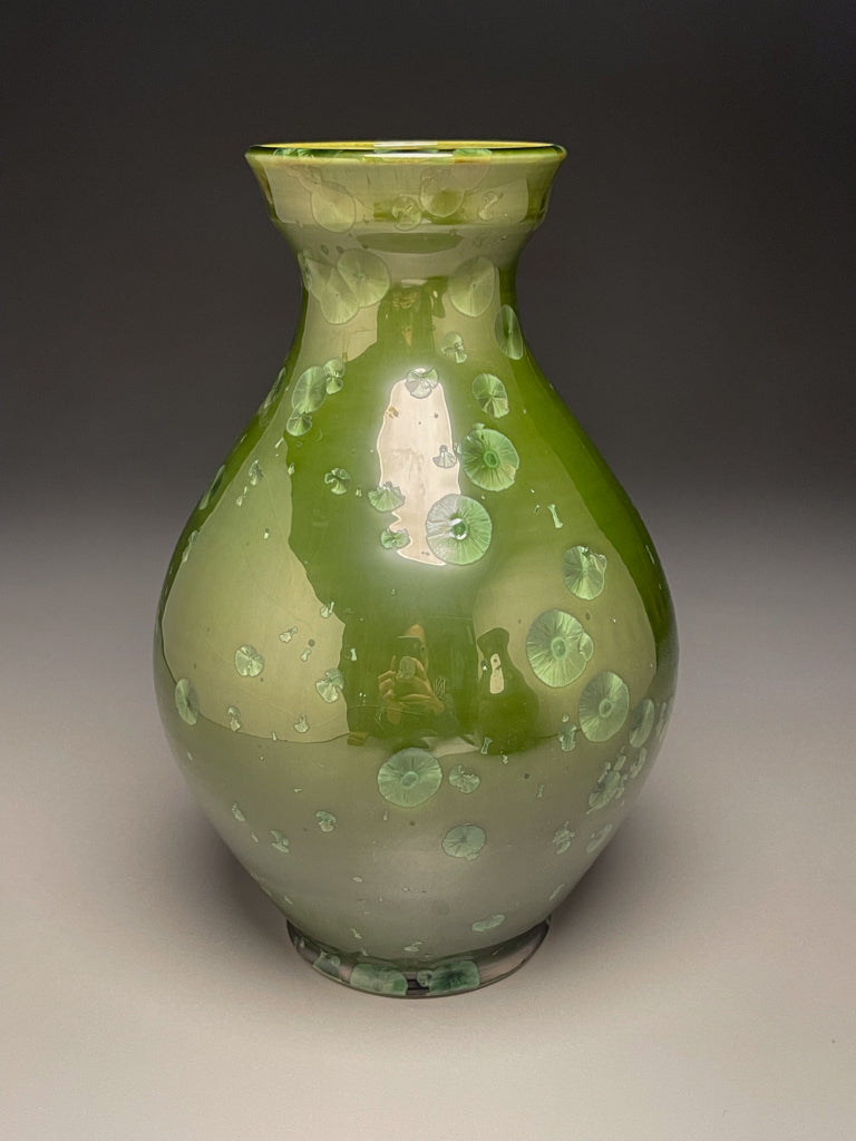 Han Vase #1 in Lily Pad Green Crystalline, 11
