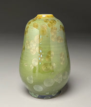 Load image into Gallery viewer, Pear Vase in Lily Pad Green Crystalline, 6"h (Ben Owen III)
