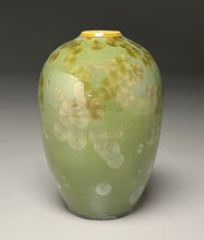 Load image into Gallery viewer, Egg Vase in Lily Pad Green Crystalline, 5.75"h (Ben Owen III)
