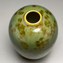 Load image into Gallery viewer, Egg Vase in Lily Pad Green Crystalline, 5.75"h (Ben Owen III)
