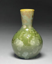 Load image into Gallery viewer, Genie Bottle #2 in Lily Pad Green Crystalline, 6"h (Ben Owen III)
