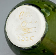 Load image into Gallery viewer, Genie Bottle #2 in Lily Pad Green Crystalline, 6"h (Ben Owen III)
