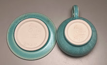 Load image into Gallery viewer, Cup and Saucer Set #1 in Blue Frost, (Ben Owen III)
