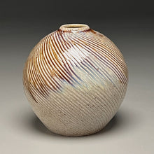 Load image into Gallery viewer, Combed Exaggerated Egg Vase in Ash Glaze, 4.25&quot;h (Ben Owen III)

