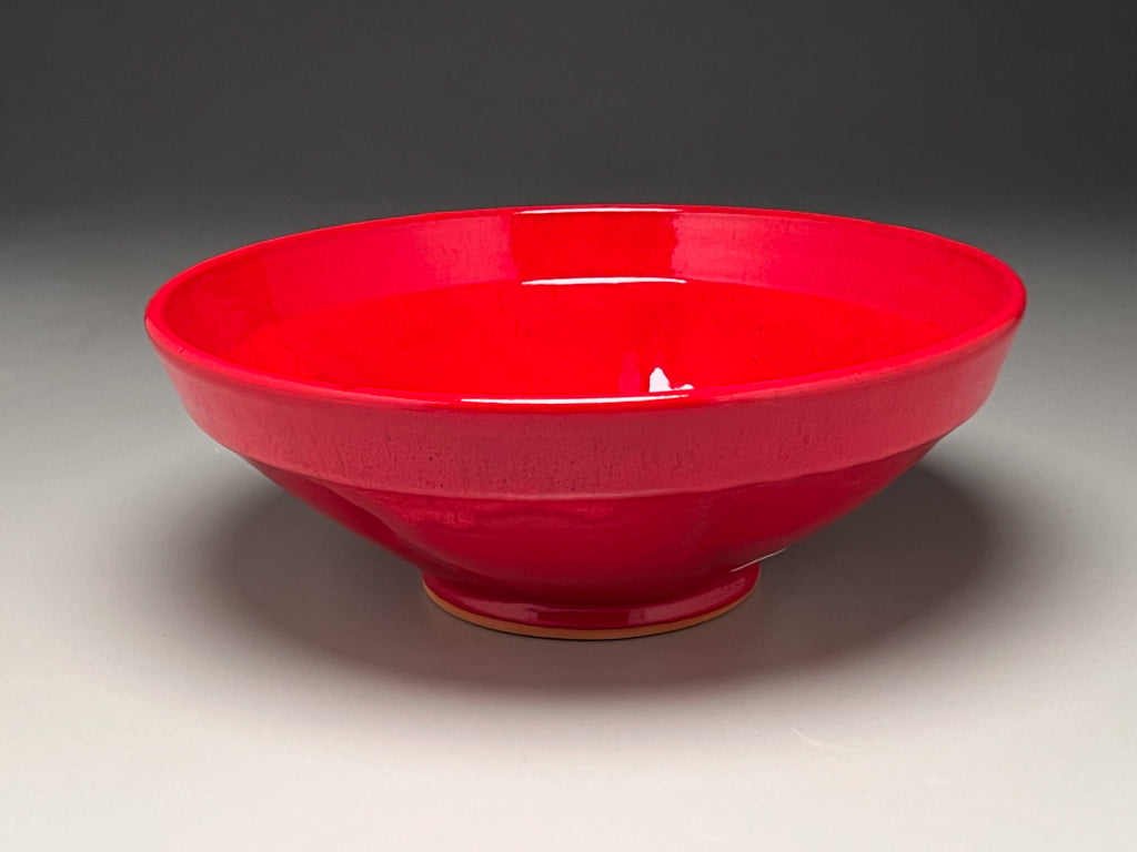 Ribbed Bowl in Chinese Red, 12.25