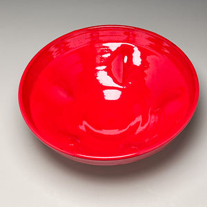 Ribbed Bowl in Chinese Red, 12.25"dia. (Ben Owen III)