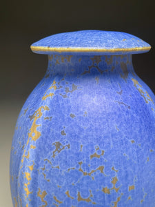 Ribbed Covered Jar in Stardust Blue, 10.75"h (Ben Owen III)