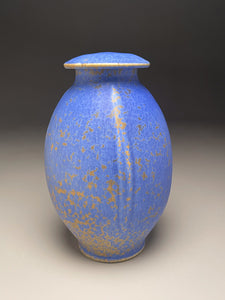 Ribbed Covered Jar in Stardust Blue, 10.75"h (Ben Owen III)
