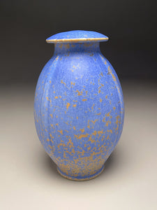 Ribbed Covered Jar in Stardust Blue, 10.75"h (Ben Owen III)