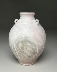Combed Edo Jar in Satin White, 8"h (Ben Owen III)
