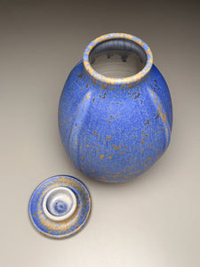 Ribbed Covered Jar in Stardust Blue, 10.75"h (Ben Owen III)