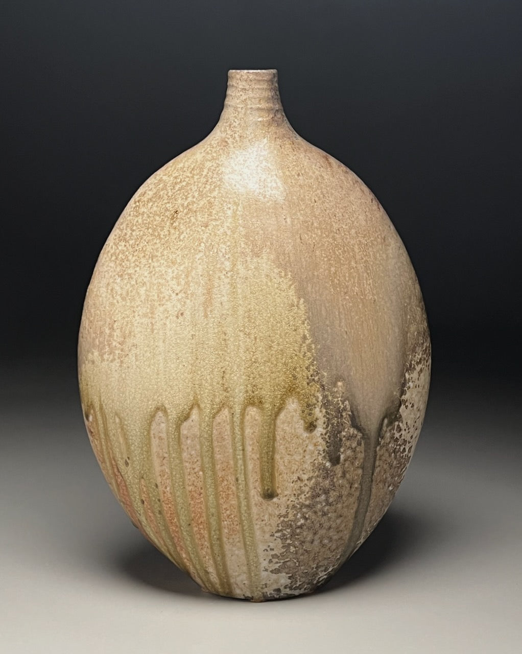 Altered Bottle in Ash Glaze, 12.25