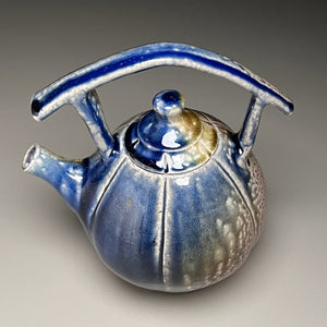 Melon Teapot #2 with Post-and-Lintel Handle in Multi-Layered Glazes, 9"h (Ben Owen III) (Copy)
