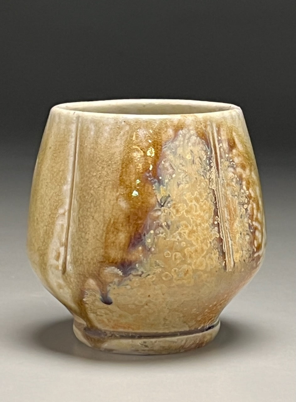 Melon Cup in Ash & Yellow Matte Glazes, 3.75