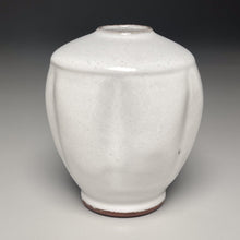 Load image into Gallery viewer, Miniature Square- Shouldered Melon Egg Vase in Dogwood White, 3.75"h (Ben Owen III)
