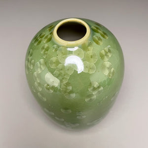 Egg Vase #2 in Lily Pad Green Crystalline, 5.5"h (Ben Owen III)