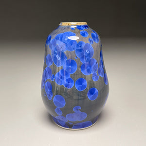 Miniature Gourd Vase #2 in Cobalt Crystalline, 4"h (Ben Owen III)