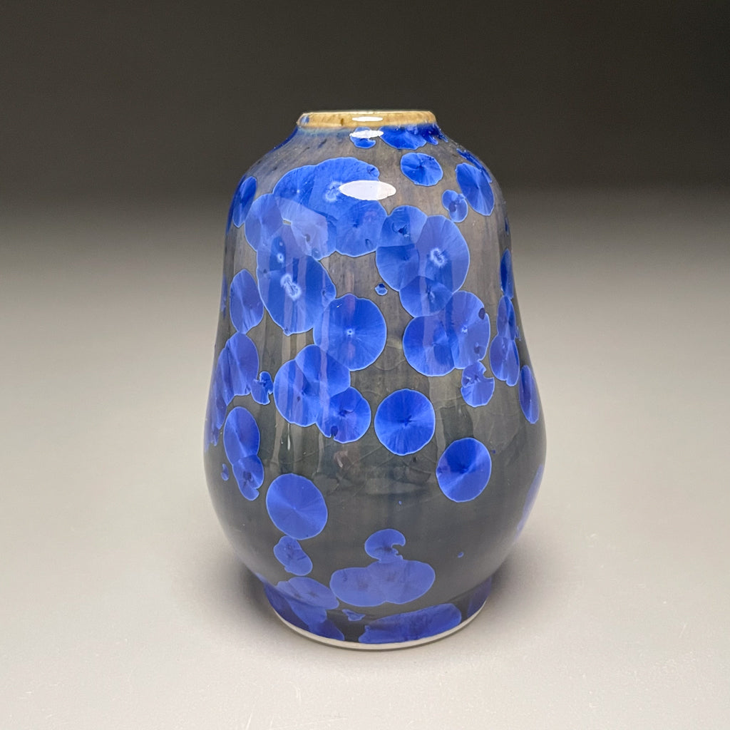 Miniature Gourd Vase #2 in Cobalt Crystalline, 4