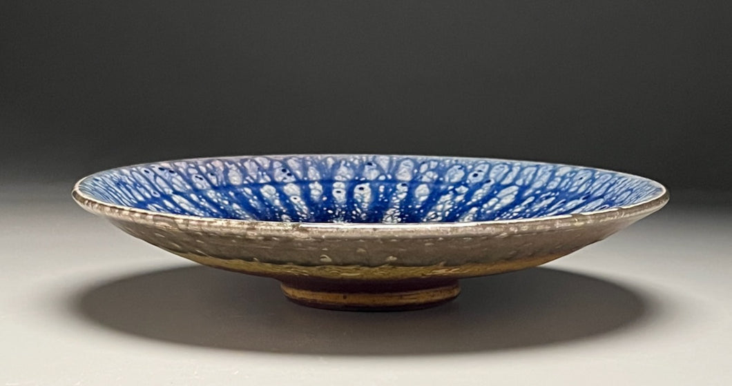 Bowl in Cobalt and Ash Glazes, 10.5