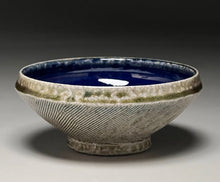 Load image into Gallery viewer, Bowl with Combed Lines in Salt and Cobalt Glazes, 5.5&quot;dia. (Tableware Collection)
