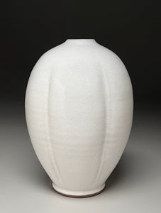 Melon Egg Vase in Dogwood White, 8.75"h (Ben Owen III)