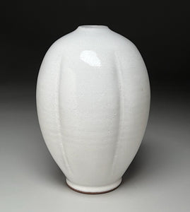 Melon Egg Vase in Dogwood White, 8.75"h (Ben Owen III)