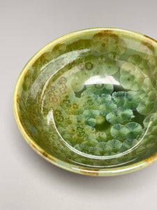 Small Dish #2 in Lily Pad Green Crystalline, 4"dia (Juliana Owen)