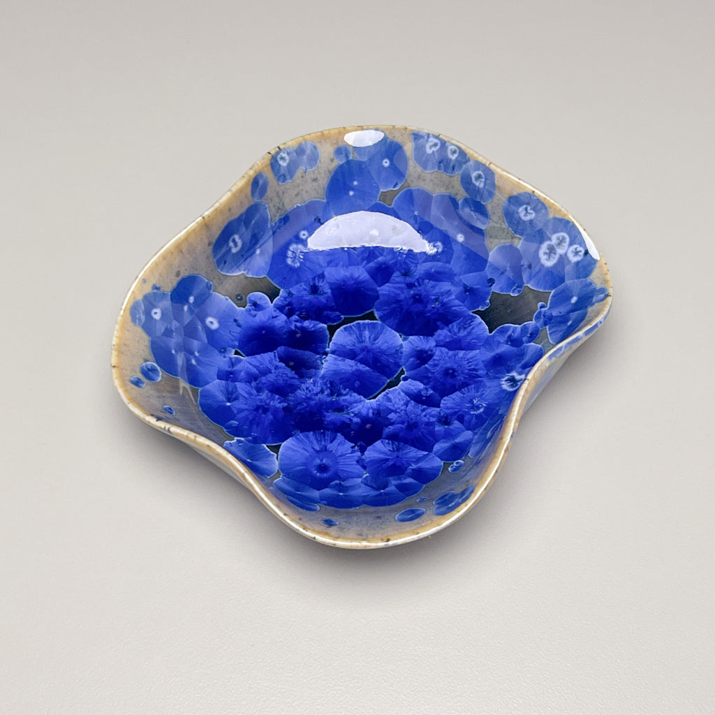 Small Altered Dish #2 in Cobalt Crystalline, 4.5