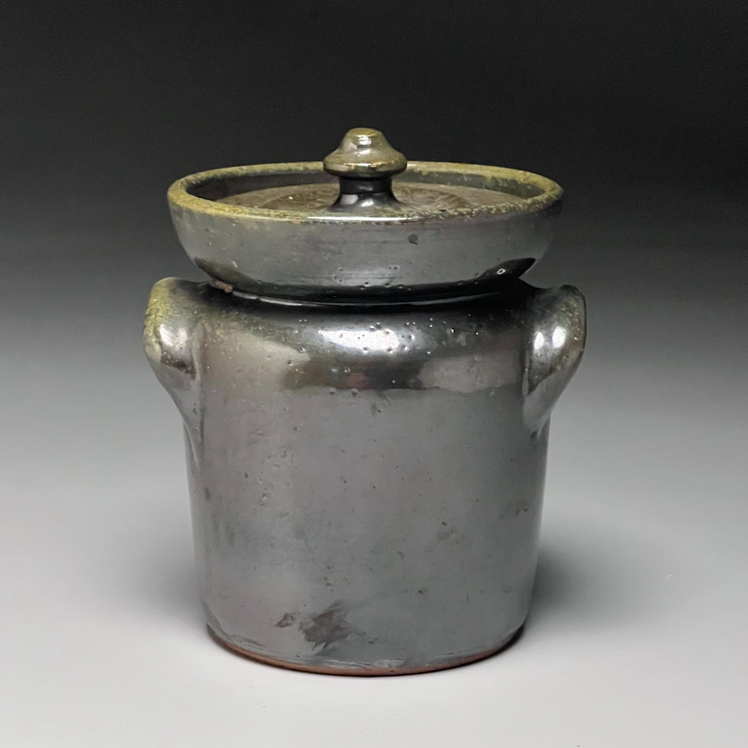 Lidded Jar in Frogskin Glaze, 5