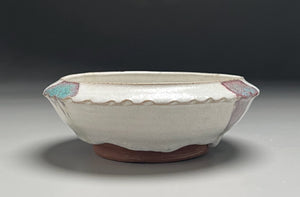 Ming Bowl in Dogwood White with Chinese Blue Accents, 6.5"dia. (Ben Owen Sr.)