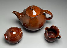 Load image into Gallery viewer, Three-Piece Tea Set in Orange Glaze, (Ben Owen Sr.)
