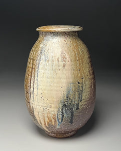 Covered Jar in Multi-Layered Glazes, 11"h (Ben Owen III)