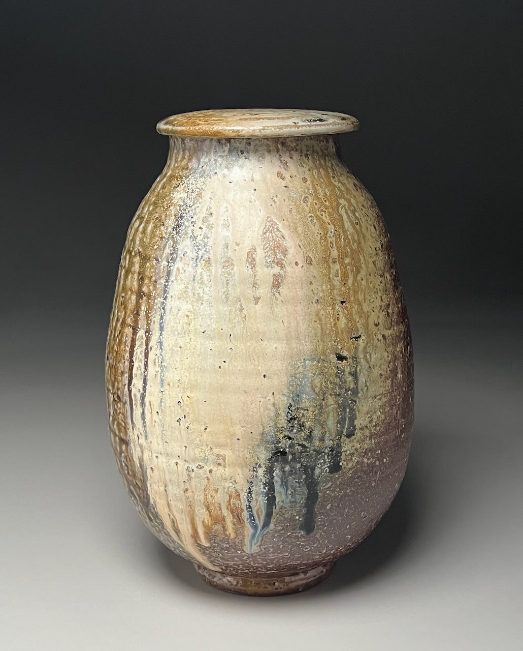 Covered Jar in Multi-Layered Glazes, 11