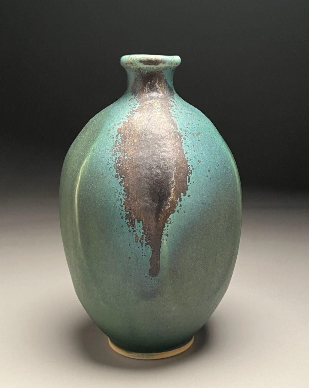Faceted Bottle in Patina Green, 9.5