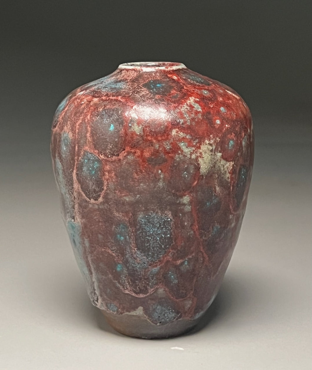 Egg Vase in Mottled Copper Red, 5.25