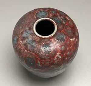 Egg Vase in Mottled Copper Red, 5.25"dia. (Ben Owen III)