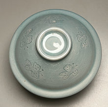 Load image into Gallery viewer, Carved Covered Dish in Blue Celadon, 5.25&quot;dia. (Ben Owen III)
