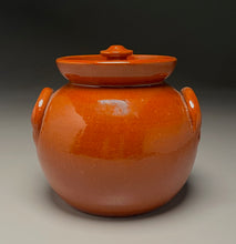 Load image into Gallery viewer, Lidded Bean Pot in Orange Glaze, 6.25&quot;h (Ben Owen III)
