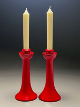 Load image into Gallery viewer, Candlesticks in Chinese Red, 13.5&quot;h (Ben Owen III)

