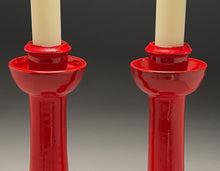 Load image into Gallery viewer, Candlesticks in Chinese Red, 13.5&quot;h (Ben Owen III)
