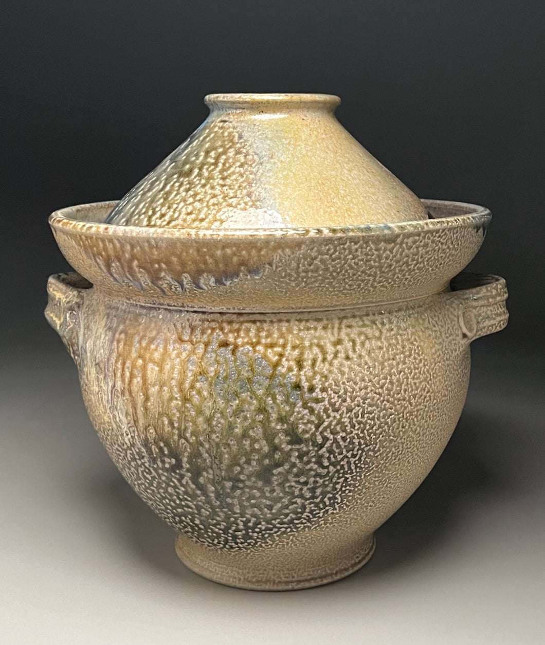 Soup Tureen in Multi-Layered & Salt Glazes, 12.75