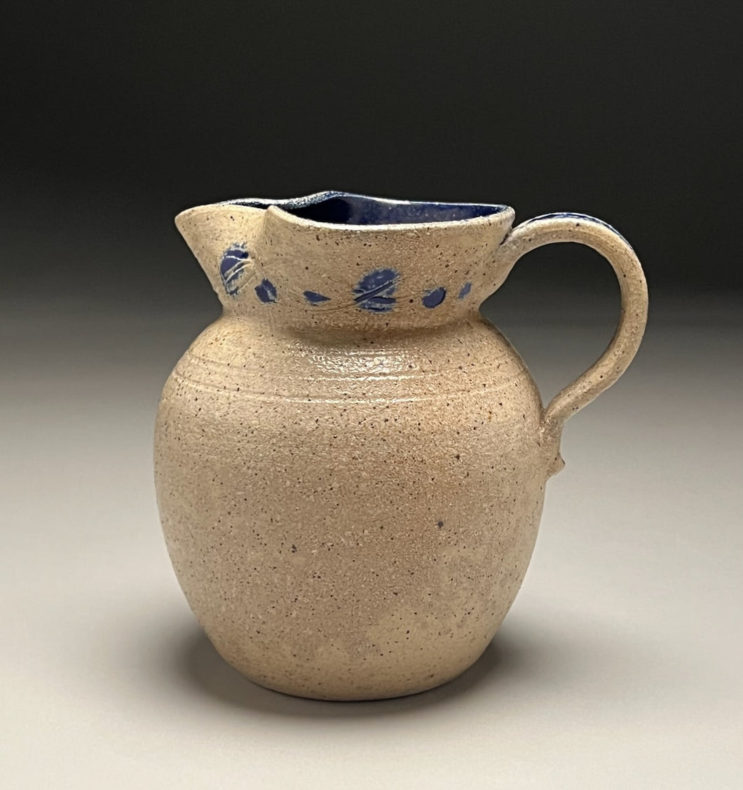 Creamer in Salt with Cobalt Glazes, 4.25