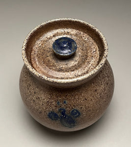 Honey Pot in Salt Glaze with Cobalt Bee, 5.25"h (Ben Owen III)
