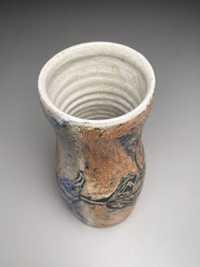Flower Vase with leaf designs , 10.25"h (Elizabeth McAdams)