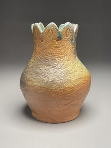 Scalloped Rim Flower Vase in Natural Ash , 8.5"h (Elizabeth McAdams)
