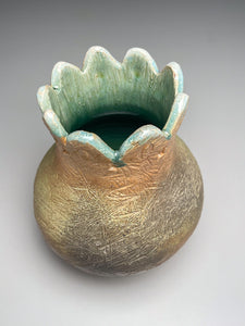 Scalloped Rim Flower Vase in Natural Ash , 8.5"h (Elizabeth McAdams)