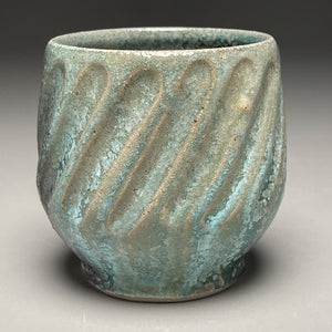 Carved Cup #3 in Patina Green, 3.75"h (Tableware Collection)