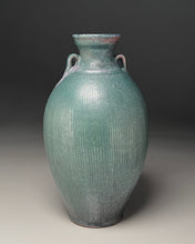 Load image into Gallery viewer, Two-Handled Vase with Combed Lines in Patina Green, 12.75&quot;h  (Ben Owen III)
