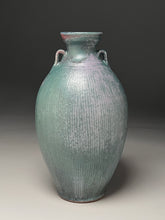 Load image into Gallery viewer, Two-Handled Vase with Combed Lines in Patina Green, 12.75&quot;h  (Ben Owen III)
